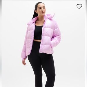 NWT Athleta Women's Pink Stratus Water Repellent Relaxed Fit Puffer Jacket Coat